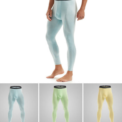 Men's Bamboo Fiber Solid Color Slim Bottoming Pants